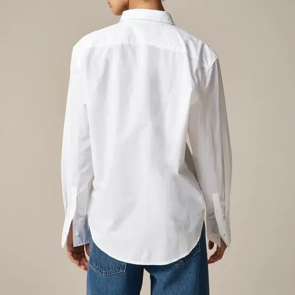 J.Crew Women's Garcon Classic Shirt In 100% Cotton Poplin White Size 2 - Picture 2 of 9